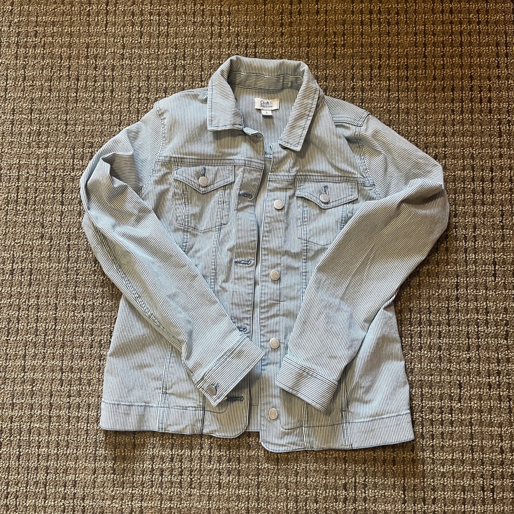 Croft & Barrow Striped Denim Jacket